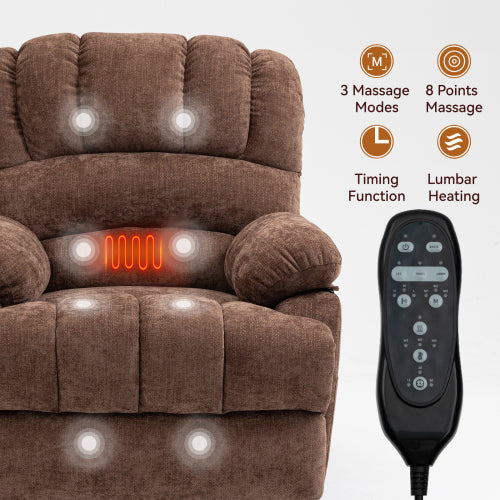 Large Power Lift Recliner with Heat & Massage