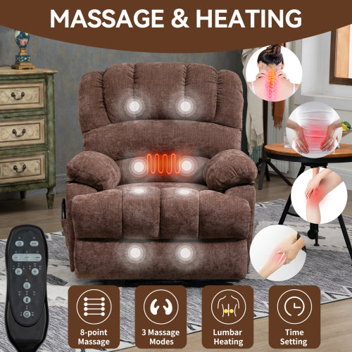 Large Power Lift Recliner with Heat & Massage