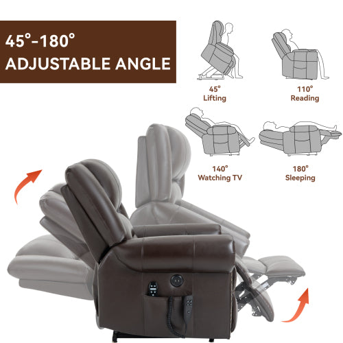Power Reclining Lift Chair with Heat and Massage