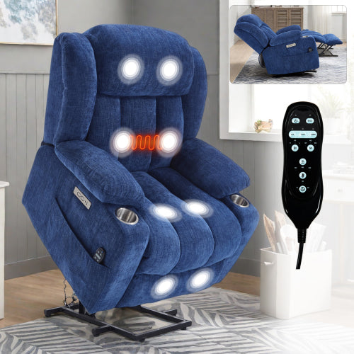 Power Lift Recliner with Heat and Massage, USB and Type-C Ports