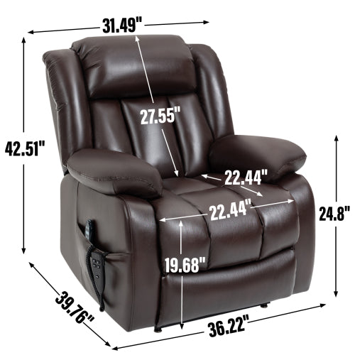 Power Reclining Lift Chair with Massage and Heat