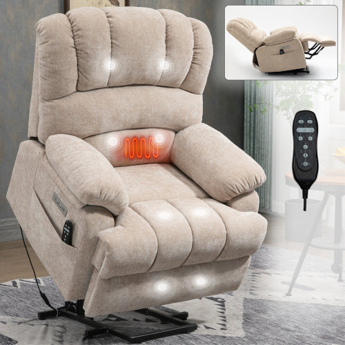 Large Power Lift Recliner with Heat & Massage
