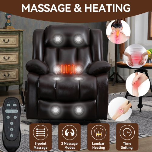 Power Reclining Lift Chair with Massage and Heat