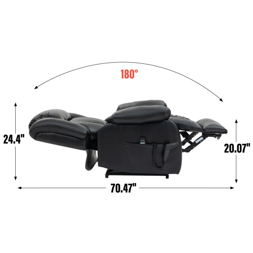 Genuine Leather Lift Chair with Heat and Massage