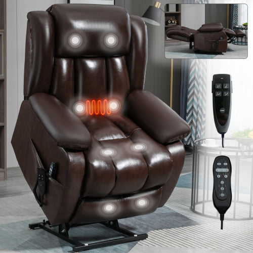 Genuine Leather Lift Chair with Heat and Massage