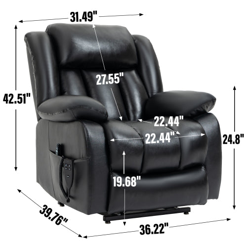 Genuine Leather Lift Chair with Heat and Massage