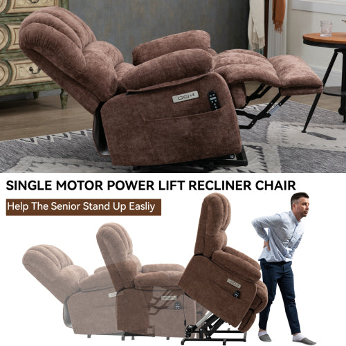 Large Power Lift Recliner with Heat & Massage