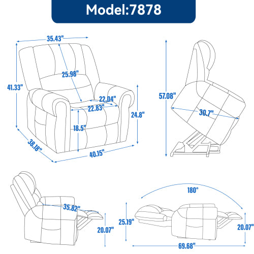Power Recliner Chair with Heat and Massage