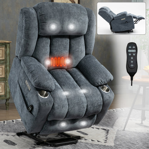 Power Best Recliner with Heat and Massage, USB and Type-C Ports