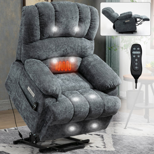 Large Power Lift Recliner with Heat & Massage
