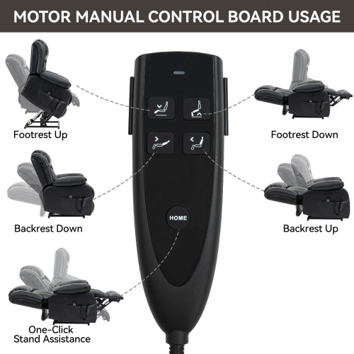 Genuine Leather Lift Chair with Heat and Massage