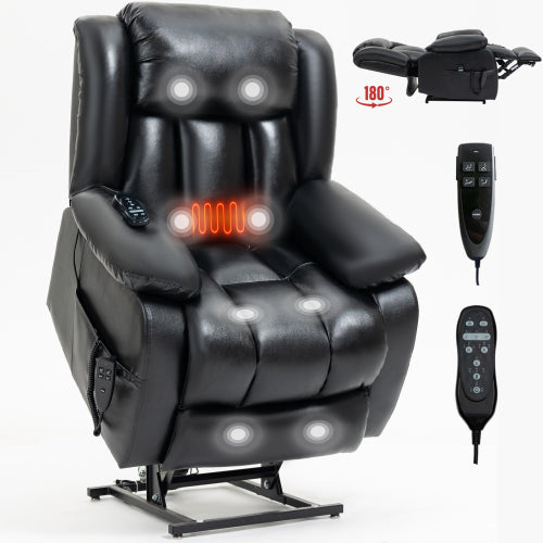 Genuine Leather Lift Chair with Heat and Massage