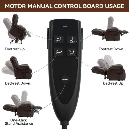 Genuine Leather Lift Chair with Heat and Massage